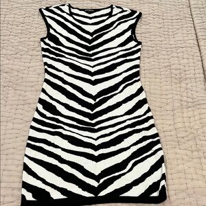 Zebra Print Knit Sleeveless Dress